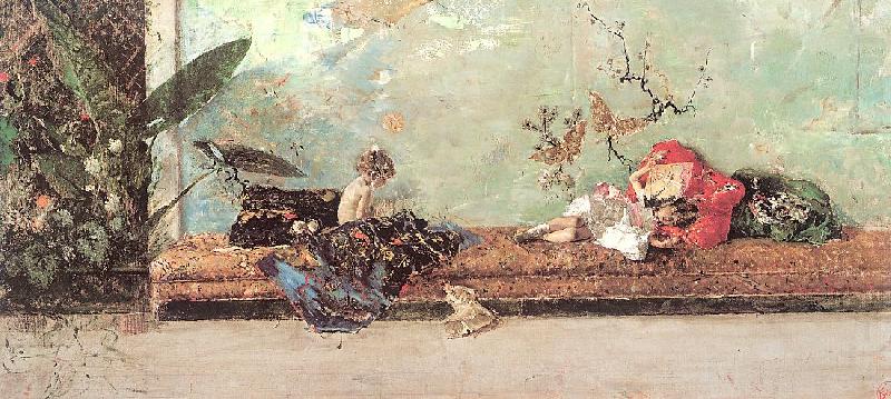 Marsal, Mariano Fortuny y The Artist's Children in the Japanese Salon china oil painting image